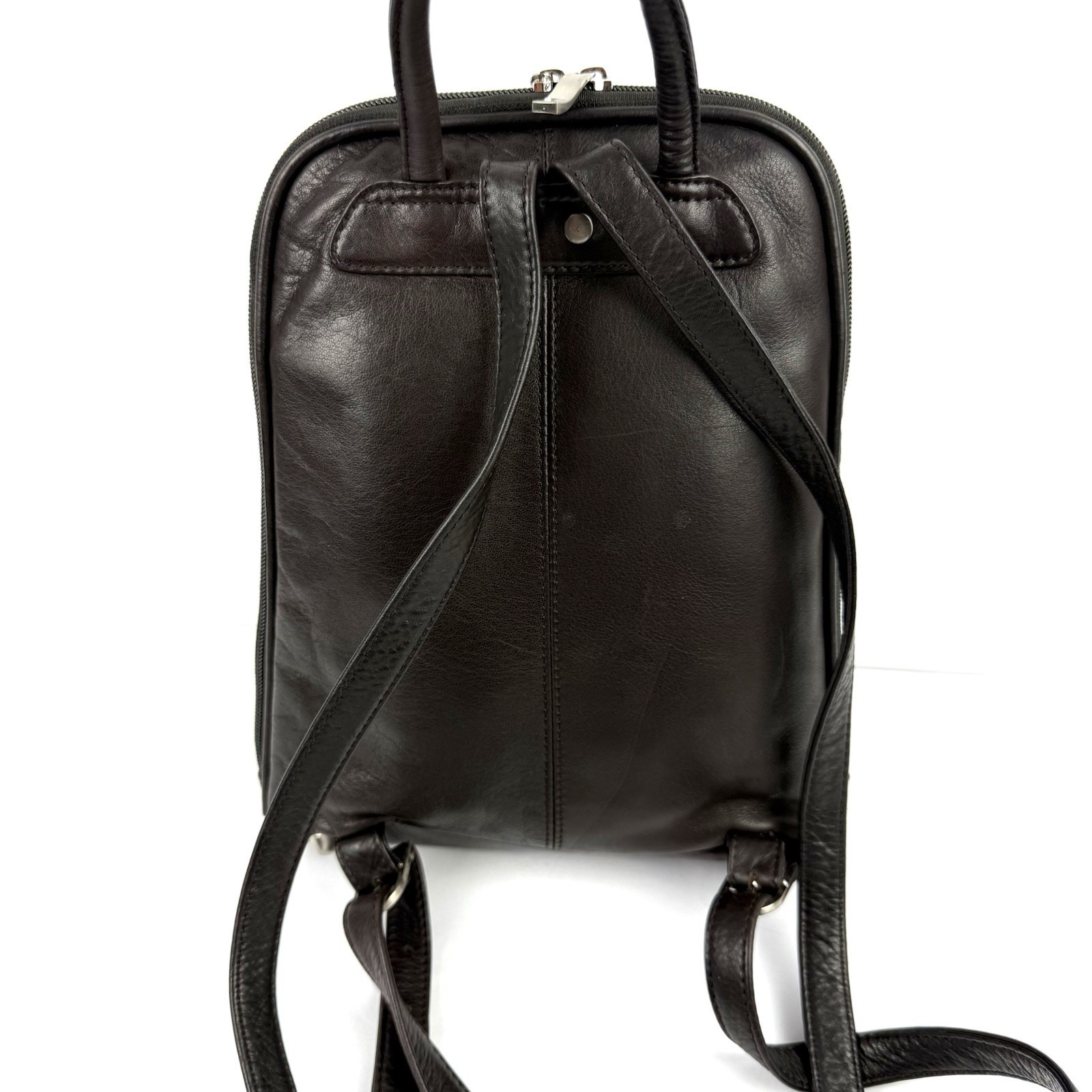 Osgoode Marley Backpack Dark Brown Soft Leather Organizer Rucksack Travel School — image 3 of 8